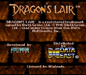 Dragon's Lair (USA) screen shot title